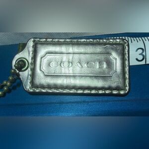 COACH Gold Tone Patent Leather Hang Tag Charm Key Fob 2.5” Long